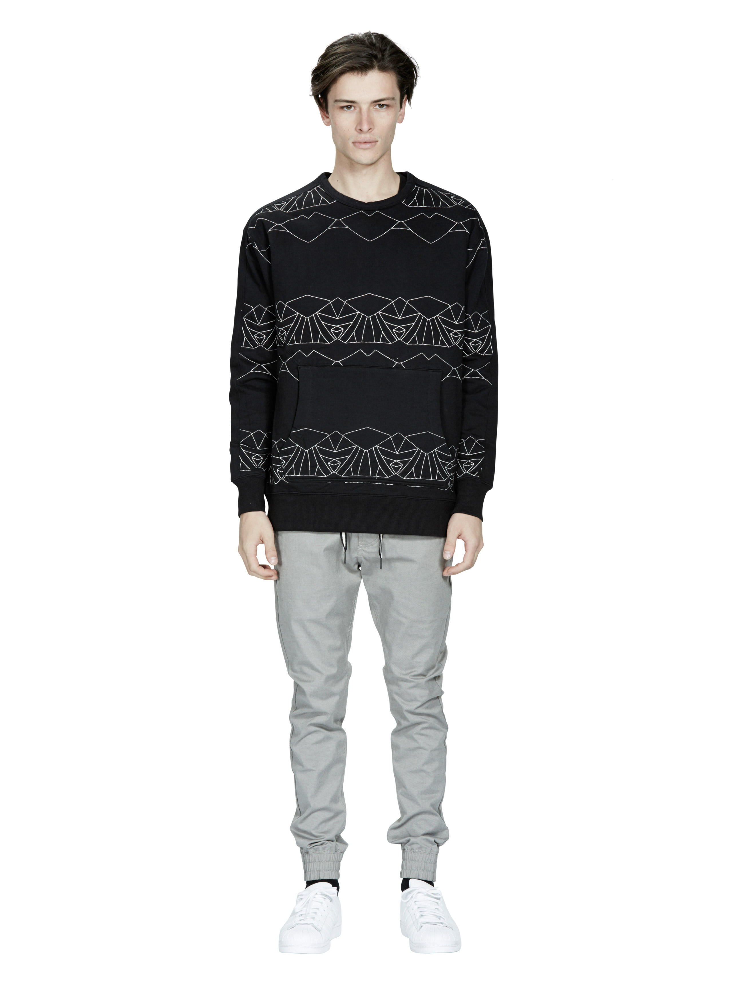 Mirage Crew Sweat<br>Black Quilted